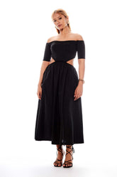 Back Cut Away Midi Dress